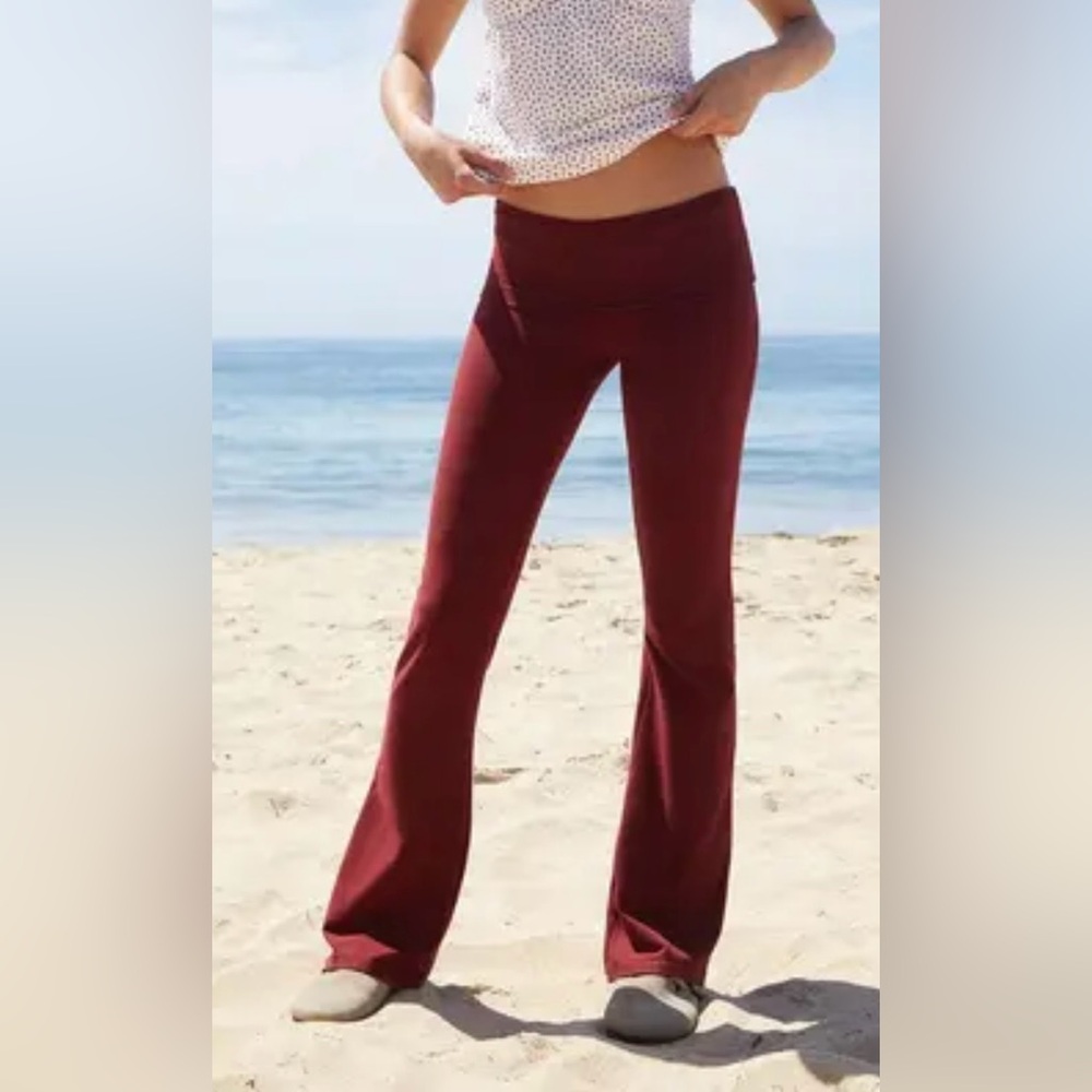 Brandy Melville Burgundy Priscilla Flare Pants